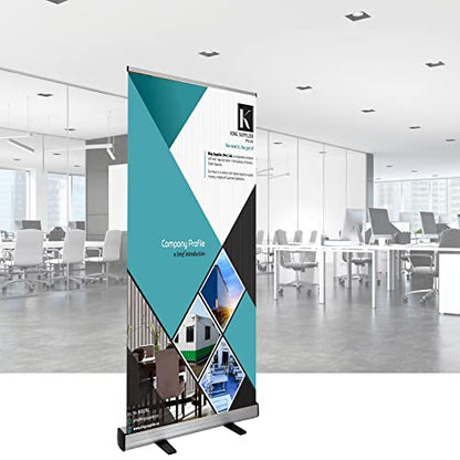 NANYANG 31 ½"x80 Heavy Duty Retractable Roll Up Banner Stand，for business trade show,store sign display Stand with Padded Canvas Bag (Stand Only) - size: 31 ½"x80"