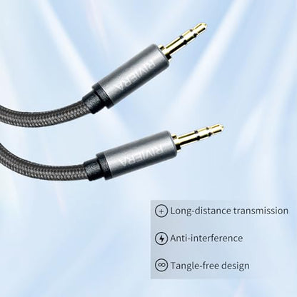 RIVIERA 6.0FT/1.8M Audio Cable 3.5mm 1/8" TRS to 3.5mm 1/8" TRS Braided Sheild Pure Copper Wire and 24K Gold Plated Low Noise Cable with Braided Nylon Jacket for Digital Players & Musical Instruments - color: Dual 1/8 TRS Black, size: 6FT/1.8M