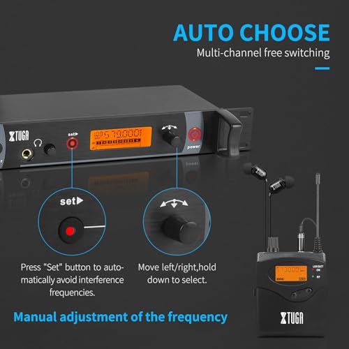 XTUGA RW2080 Wireless in Ear Monitor System,4 Bodypacks UHF IEM(572-599Mhz) - style: RW2080 4 Bodypacks