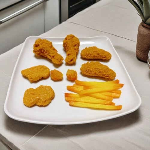 17pcs Artificial Fake Fried Food Model Set, Included Fake Fried Chicken Leg &Wing&Nuggets&Popcorn and Fake Fries,Simulation Fried Food Photography Display Props - color: 17pcs Fake Fried Food Model Set