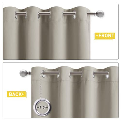 NICETOWN Sound Barrier 100% Blackout Cold Blocking Divider Curtains 84", Noise, Heat and Cold Blocking Drapes with Felt Fabric Lining for Nursery/Daytime Sleep/Bedroom (Natural, 2 PCs, 52" Wide) - color: Natural, size: 52"W x 84"L (Pack of 2)