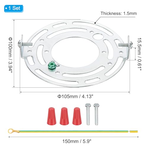 PATIKIL 105mm (4.1") Universal Light Fixture Mounting Bracket Kit, Light Crossbar Round Ceiling Plate with Screw for Wall Lights Ceiling Lighting Pendant Chandelier - size: 105mm