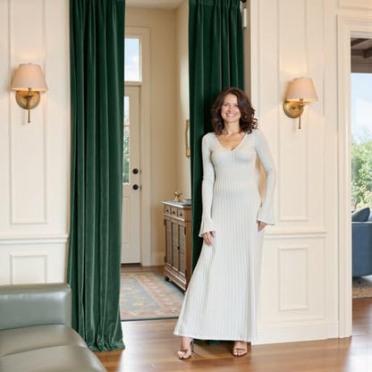 Lazzzy Green Velvet Curtains 96 Inch Length Blackout Pinch Pleated Room Darkening Drapes Luxury Back Tab Thermal Modern Treatments for Bedroom Living Room 2 Panels, 52 x 96 Inch, Emerald Green - color: Emerald Green, size: 52"W x 96"L (Pack of 2)