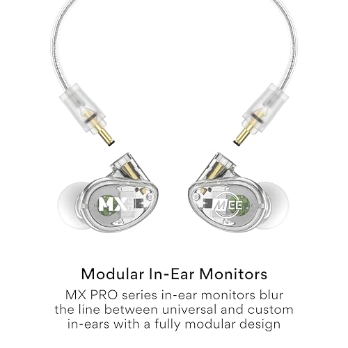 MEE audio Professional MX3 PRO Triple-Driver Hybrid Musician's in Ear Monitor Headphones with Enhanced Midrange and Warm Tonality, Noise Isolating Earphones with Detachable Cables, Transparent - color: Clear, size: MX3 PRO