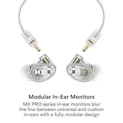 MEE audio Professional MX3 PRO Triple-Driver Hybrid Musician's in Ear Monitor Headphones with Enhanced Midrange and Warm Tonality, Noise Isolating Earphones with Detachable Cables, Transparent - color: Clear, size: MX3 PRO