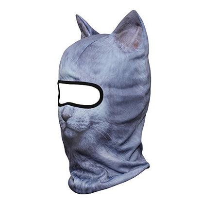 WTACTFUL 3D Animal Ears Balaclava, Breathable Face Mask for Halloween | Stand-Up Ears, Windproof Dustproof, Quick-Dry, No Fade Print, Soft, for Music Festivals Raves Ski Snowboard Moto Party - color: British Shorthair Meb-06
