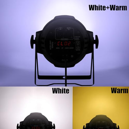 Ridgeyard LED Par Lights COB 200W DMX512 & Sound Activated Stage Light Warm White & Cool White Audience Blinder DJ Spot Light Wash Lights for Church Concert Photo Studio Wedding Live Show (4 Packs)