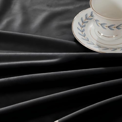 Black Velvet Curtains, Suitable for Bedroom Windows, Ultra Soft Curtains, Living Room Blackout Rod Pocket Curtains, Width 52 Inche x Length 84 Inches, 2-Panel Set (Black, 52" W x 84" L (Pack of 2)) - color: Black, size: 52"W x 84"L (Pack of 2)
