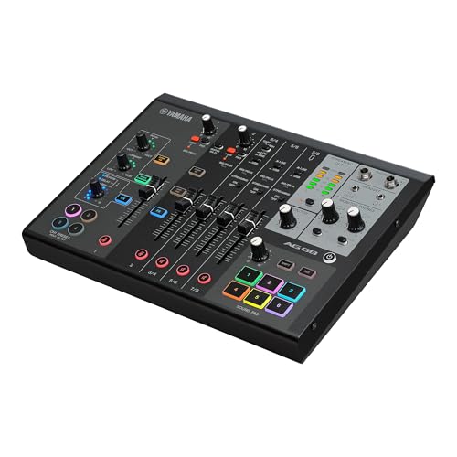 Yamaha AG08 Black 8-Channel USB-C Audio Interface and Live Streaming Mixer - color: Black, style: AG08