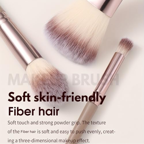 KUORYZAL Brown Makeup Brushes Set Professional 47Pcs Premium Synthetic for Foundation Concealer Blush Eyeshadow Powder Contour Makeup Brush Kit Face Eye Make up Brushes & Tools - color: Brown 6354K