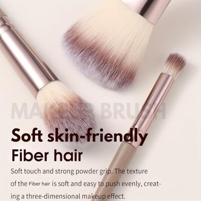 KUORYZAL Brown Makeup Brushes Set Professional 47Pcs Premium Synthetic for Foundation Concealer Blush Eyeshadow Powder Contour Makeup Brush Kit Face Eye Make up Brushes & Tools - color: Brown 6354K