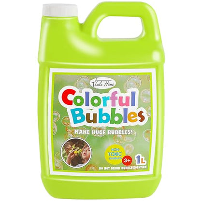 Lulu Home Concentrated Bubble Solution, 1 L/33.8 OZ Refill | For Bubble Machines, Giant Wands, and Blowers, Up to 2.5 Gallons, Kids' Birthday Parties - color: Lemon Yellow