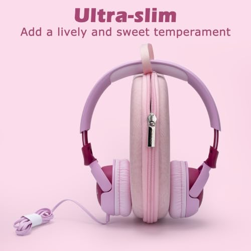 Ginsco Case Compatible with JBL Tune 510BT/520BT/500BT, Compatiblewith Sony WH-CH520/510, Compatible with JBL Junior 320, Ultra-Slim Hard Shell Headphone Case for On Ear Headphones (Pink) - color: Pink