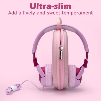 Ginsco Case Compatible with JBL Tune 510BT/520BT/500BT, Compatiblewith Sony WH-CH520/510, Compatible with JBL Junior 320, Ultra-Slim Hard Shell Headphone Case for On Ear Headphones (Pink) - color: Pink