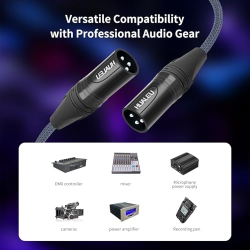 15FT 3Pin XLR Male to Male Audio Cable,Hi-End (OFC) Silver Plated Connector Studio Mixer Amplifier Adapter Cable-2 Pack - color: XLR Male to Male, size: 15feet