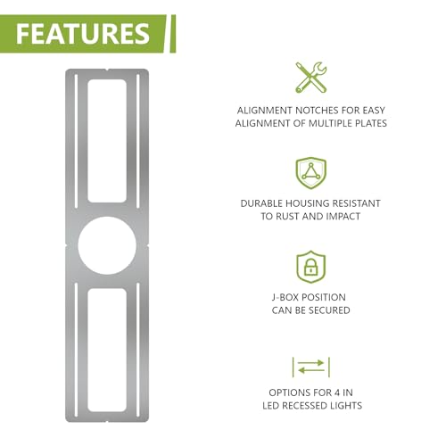 24-Pack New Construction Mounting Plate, 4Inch, LED Recessed Lighting Housing Kits, Flat Steel Rough-in Bracket Fixture for LED Light Bar, Shallow Recessed Lighting Housing Plate - color: Symmetric 4", size: 24 Pack