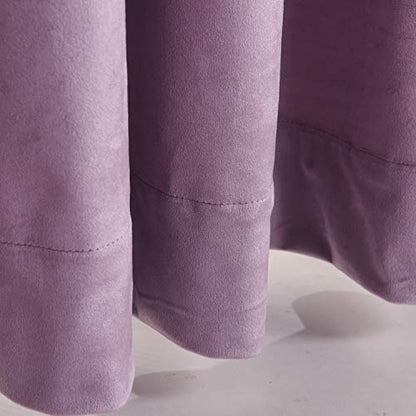 Roslynwood Velvet Lavender Curtain 63 inches Long - Curtains Light Blocking Rod Pocket Thermal Insulated Window Drapes for Dining Room/Living Room, 52Wx63L,2 Panels - color: Lavender, size: 52"W x 63"L (Pack of 2)
