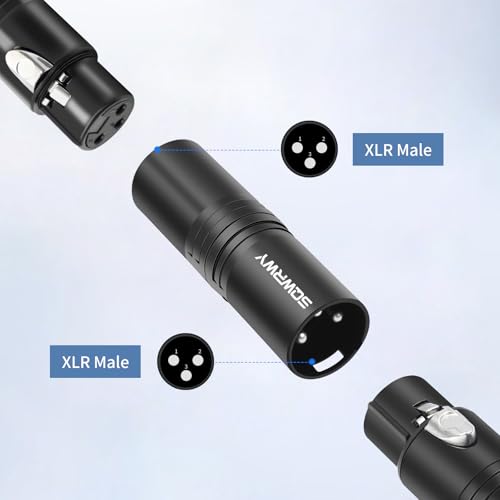 2-Pack 3Pin XLR Male to Male Adapter, Zinc Alloy Shell Balanced Audio Coupler, Secure Lock for Microphone & Cable Connection, Professional 3-Pin Connector - color: XLR M TO M