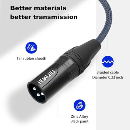 2 Pack 3 Pin XLR Male to Male Microphone Cables,1FT (OFC) Balanced XLR Audio Cable Male to Male,for Mixer Microphone DMX - color: XLR Male to Male, size: 1feet