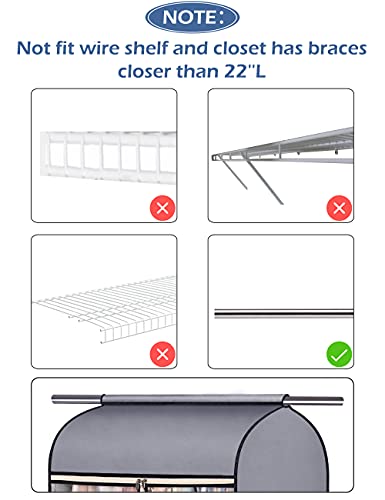 SLEEPING LAMB 43'' Garment Bags for Closet Storage with Zippers Completely Closed Wardrobe for Hanging Clothes Suits Coats Cover, 2 Packs, Grey(Hanging Rod Not Included) - size: 43 inches