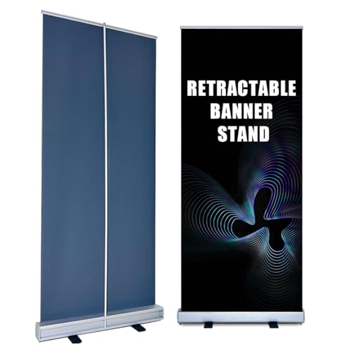 Heavy-Duty 36''x 80'' Retractable Banner Stand Roll Up Banner Stand Advertising Display Stand with Padded Canvas Bag