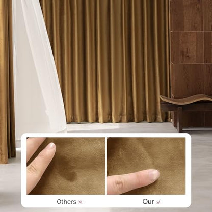 Beauoop Golden Brown Velvet Curtains for Bedroom Living Room 52x72 2 Panels - color: Gold Brown, size: 52"W x 72"L (Pack of 2)