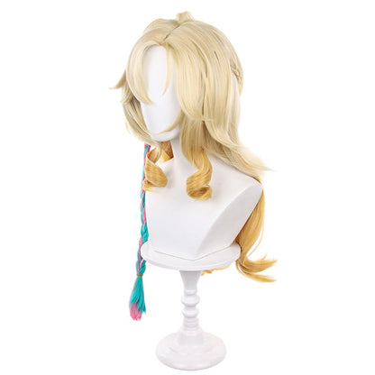 Blonde Gradient Long Wave Braids Cosplay Wig Heat Resistan Synthetic Fiber Hairs for Uniex Adult Halloween Christmas Cos Anime Party Replacement Wigs - color: Blonde Gradient Long Wave Braids