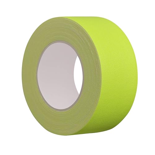 Spike Tape Wide Yellow Fluorescent Tape (1.18”x 32.8 Ft) Yellow Neon Gaffer Tape UV Reactive Stage Marking Tape for Floor Glow, Party Festival Decoration, Grid Floor, Color Coding, Costume Crafts - color: Yellow