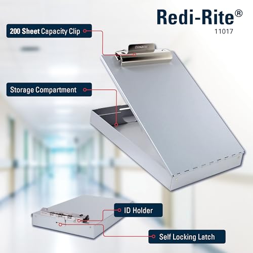 Saunders Redi-Rite Aluminum Storage Clipboard, Silver, Letter, Pack of 3 - color: Silver, size: Letter (Pack of 3)