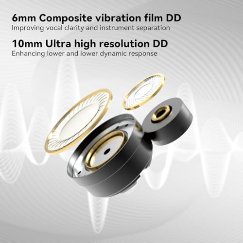 STA-K In Ear Monitor, EarAcoustic Audio HiFi Stereo Wired Earbuds, Hybrid Dual Drivers IEM Headphones, Crystal Clear Sound IEM Earphones with 2 Pin Cable for Musicians (With Microphone Usb, Silver)