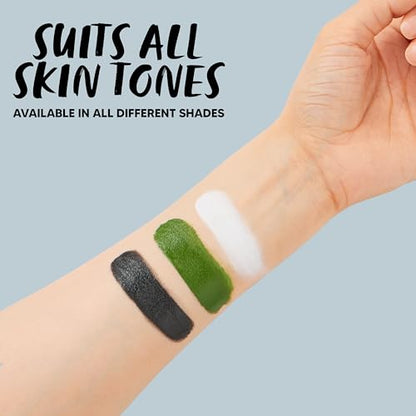 Spooktacular Creations Halloween Makeup Palette 3 Colors, Face Body Paint Wheel for Adult SFX Zombie Cosplay, Baseball Sport Games Dress Up (0.35 oz, White Black Green) - color: White Black Dark Green