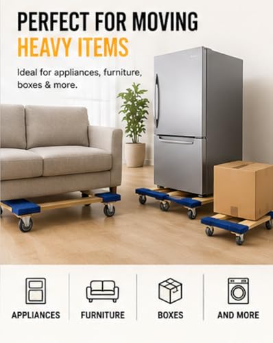 Heavy Duty Furniture Dolly Fully Assembled with Four Wheels- 30" x 18"- 900 Pound Capacity for Easy Moving and Transport