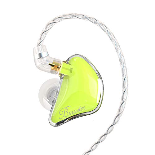 BASN Bmaster Noise Isolating in Ear Monitor Earphones, 1BA+2DD Hybrid Balanced Armature Driver IEM Headphones with Two Detachable MMCX Cables (Yellow) - color: Yellow