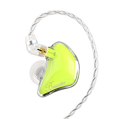 BASN Bmaster Noise Isolating in Ear Monitor Earphones, 1BA+2DD Hybrid Balanced Armature Driver IEM Headphones with Two Detachable MMCX Cables (Yellow) - color: Yellow