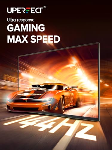 UPERFECT 24" 144Hz Portable Monitor, QLED 145% sRGB 450Nits Gaming Monitor | 0.1MS FreeSync, FHD, Stand & VESA, HDMI & USB-C, Large Second Screen for Laptop/ Computer/ Game Consoles/ Phone/ PC - size: 24"
