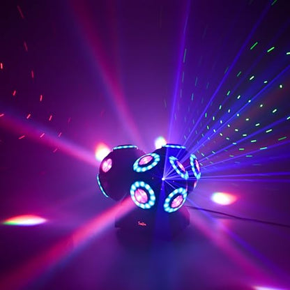 LED Moving Head DJ Light Rotating Beam Stage Lights Pin Spotlight Event Lighting Sound Control Dmx512 DJ KTV Disco Party Wedding Concert Festivals… (3Head DJ Light) | 12 LEDs moving head beam spotlight with rotating effect. Great for disco, KTV, party, we