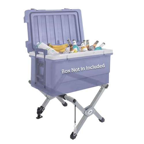 Ablazer Folding Cooler Stand with Carry Bag, Anti-Slip for Camping Hiking BBQ Cooking Picnic Outdoor, Light Weight Foldable Fridge Ice Box Holder - color: Gunmetal Grey, size: 19.7" W x 15.4" D x 13" H