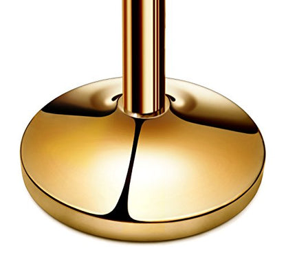 New Star Foodservice 535634 Round Top Brass Plated Stanchions, Set of 2 Posts with 1 of 79.5-Inch Red Velvet Rope