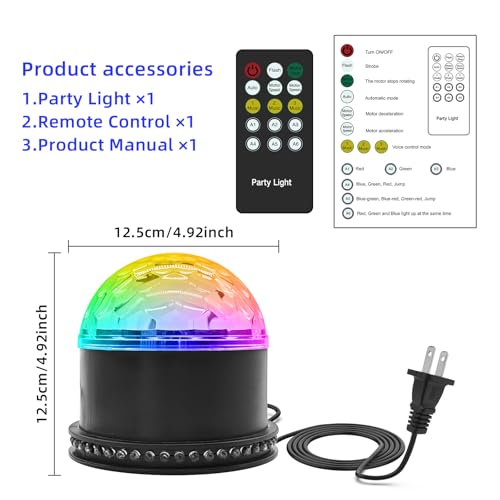 Disco Ball Light,Party Lights with Remote Control,RGB DJ Strobe Lamp for Home Room Dance Party Supplies Home Dance, Easter, Karaoke,New Years Eve Halloween Christmas Decorations