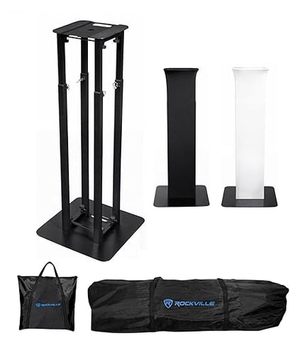 Rockville RTP32B Black Totem Moving Head Light Stand with Scrims and Bags - color: Black