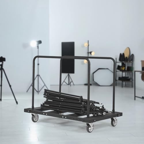 VEVOR Folding Table Cart, Heavy Duty Table Trolley with 5" Swivel Wheels, 1800 LBS Drywall Dolly Cart for Garage, Home, Warehouse, Party Event Hotel Furniture 10 Table Capacity | 1800 LBS Steel Drywall Dolly Cart for Garage, Home, Warehouse, Party Event H