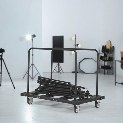 VEVOR Folding Table Cart, Heavy Duty Table Trolley with 5" Swivel Wheels, 1800 LBS Drywall Dolly Cart for Garage, Home, Warehouse, Party Event Hotel Furniture 10 Table Capacity | 1800 LBS Steel Drywall Dolly Cart for Garage, Home, Warehouse, Party Event H