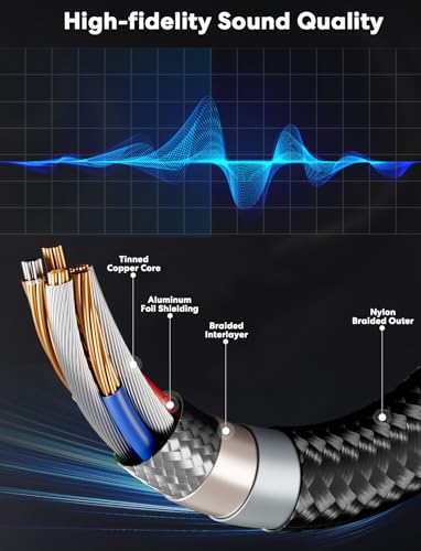 VIOY XLR to Dual 6.35mm Cable 15 FT, Balanced 1/4 TS to XLR Male Mic Cord | multi-layer shielding noise reduction, nylon braided balanced cord splits single mono signal into two mono outputs - size: 15FT