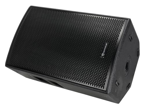 Rockville PLX12 12" Powered PA Speaker, 3000W Peak / 750W RMS, Plywood, DSP | Enclosure, Bluetooth 5.2 TWS, 2 XLR/TRS Inputs, AUX, XLR Output, Wedge Monitor, Pole Mount, 127dB SPL, Class D, 12 Fly Points