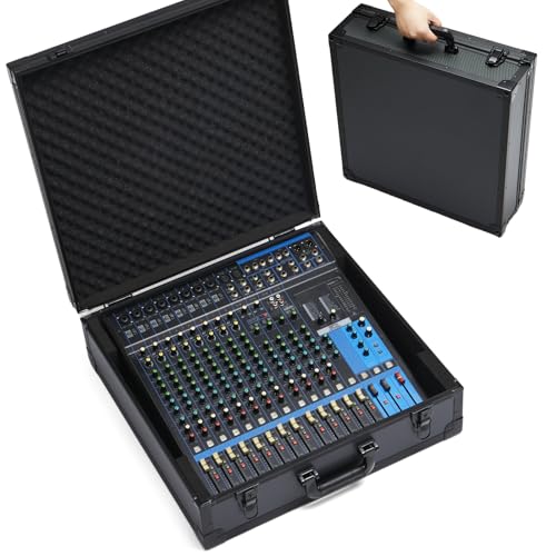 Mixer Case for Yamaha MG16XU/ MG20XU | Protective Hard Shell Carrying Storage Gig Bag Case for Mackie ProFX16V3 / Tascam Model 16 with EVA Foam | Fits Mixer Size up to 19.7’’ X 17.4" X 5.2"