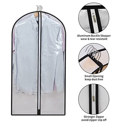 Clear Garment Bags for Hanging Clothes Storage 4" Gusset Suit Bags for Closet Storage Bags Dust Covers for Clothes Sweater Bags Garment Cover Clothes Protector 24"x 40"x 4", 5 Pack - size: 4in-5P