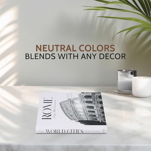 Rome Decorative Books for Coffee Table - Designer Faux/Fake Books for Decoration - Enhance Your Coffee Table, Mantle & Bookshelf Decor - Book Decor Aesthetic Collection - Real Blank Pages Inside - style: Rome
