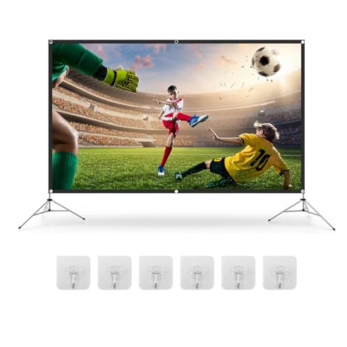 Projector Screen, 4K HD Home Movie Projection Screen, 60"|72"|84"|100"|120"|150" Anti-Crease Theater Screens Indoor Outdoor(Size:84 INCH) - size: 84 INCH