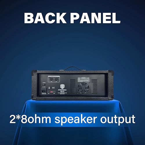 PRORECK Delta 158 2400W Bluetooth PA Speaker System with 8-Channel Powered Mixer, 2 15-Inch Passive Speakers, Stands, Reverb Effects, 15V Phantom Power. Perfect for DJs, Bands, Karaoke, Live Events. - size: 15"+8 channel mixer