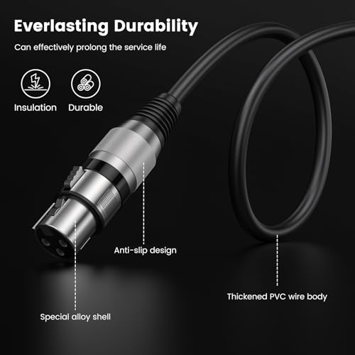 MOSWAG TRS to XLR 1/4 Inch to XLR Female 6.35mm TRS Jack Instrument Cable | XLR Female to 1/4 Mic Speaker Cord 10M/32.8FT for Speaker Amp Audio Sound Consoles Studio Recording Live Performance - size: 32.8 ft